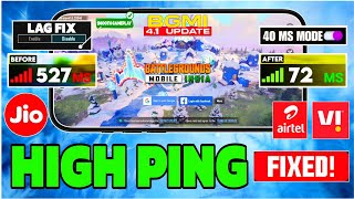 4.1 UPDATE🔥NO HIGH PING 20 MS SETTING😱| GET ONLY 20 MS PING BGMI 4.1| 100% HIGH PING PROBLEM FIX