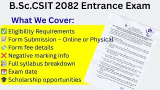 B.Sc.CSIT 2082 Entrance Exam Notice Out | Requirements, Syllabus, Date, Fee & Scholarship Info
