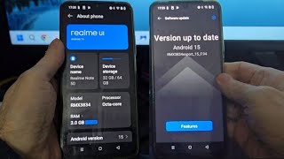 How to update Android 15 in Realme Note 50