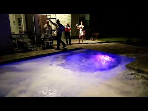 Halloween Party special effects in the pool.