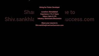 FLUTTER DEVELOPER #2024 #job #hirings #softwaredeveloper #webdevelopercareer #fullstackdeveloper