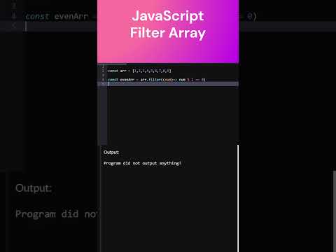 JavaScript Filter Array #coding #js #javascript #frontend #webdevelopment #webprogramming