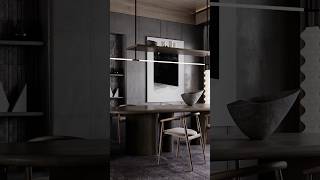 Dark dining room visualization. #визуализатор #coronarender #coronarenderer #визуализацияинтерьера