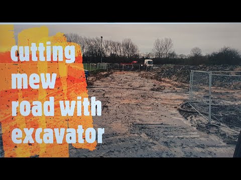 Excavator Hitachi ZAXIS 210LC (cutting mew road with excavator)