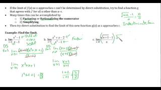 Calc Lecture 1 3 Evaluating Limits Analytically