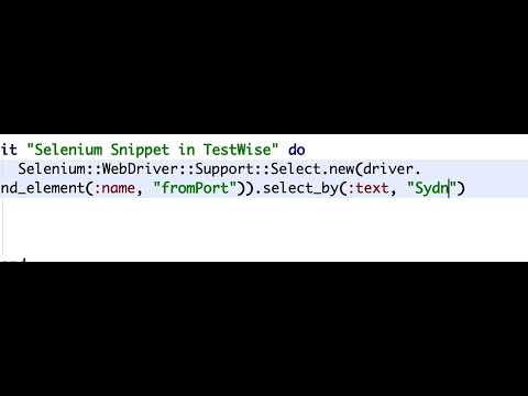 TestWise Snippet - Selenium Select Option