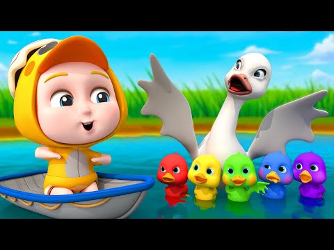 5 Little Ducks (Learn Colors Song) | @RoyalCoco Nursery Rhymes & Kids Songs