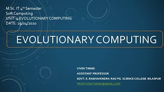 EVOLUTIONARY COMPUTING