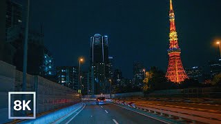 Relaxing Night Drive in Tokyo / 8K 60fps HDR / Soft Lofi Beats