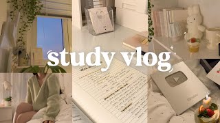 STUDY VLOG |  5:00AM productive morning, studying, unboxing silver play button, motivation ˚ ༘