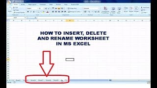 How to Insert, Delete and Rename Worksheet In MS Excel