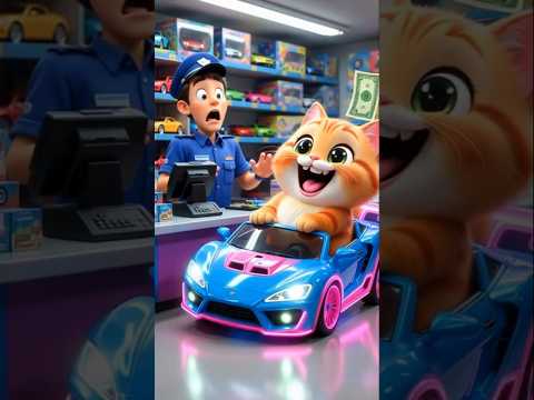 Cat vs Sonic🙀🚗 The Crazy Neon Car Race! 🌈 #shorts #cat #kitten #funny #cartoon