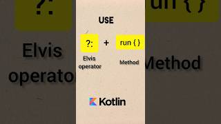 Elvis operator ?: and run{ } method in Kotlin - tips and tricks #kotlin #shorts #android #tips