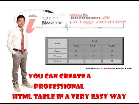 Code for html table – design html5 & css3 | How to create html Table - Part 2