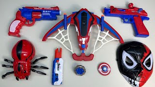 18 minutes of satisfied Marvel toy set unboxing,Spider Man toy gun,glowing mask,action doll reviews.