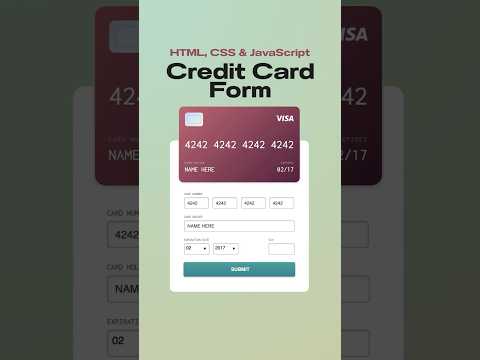 Credit Card Form #HTML #CSS #JavaScript | Stripe , Paypal, etc.