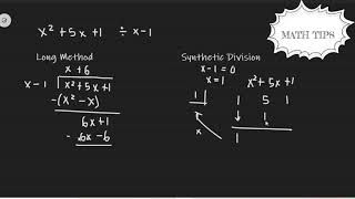Long Method Vs. Synthetic Division | Math Tips