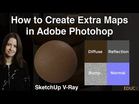 How to Create Extra Maps in Adobe Photoshop | Use Maps in V-Ray. Reflection, Bump, Normal Maps.