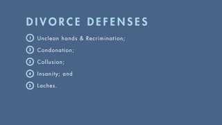 Family Law tutorial: Defenses to Divorce | quimbee.com