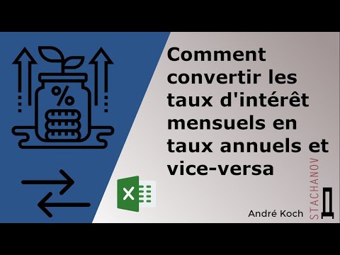Comment convertir les taux d'intérêt mensuels en taux annuels et vice-versa