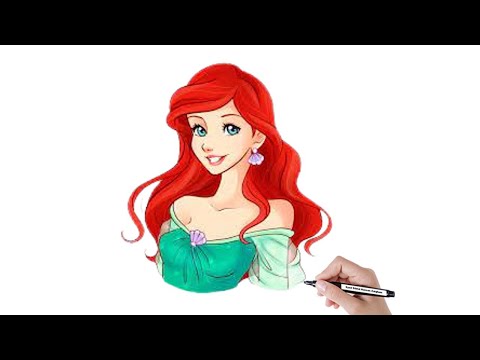 How to draw Disney Princess   Ariel    Step by Step    Very Easy