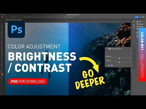 Brightness / Contrast Adjustment Layer + PSD File Demonstrated [Photoshop Color for Beginners]