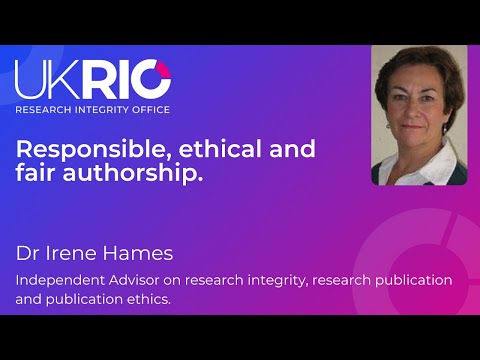 Responsible, ethical and fair authorship.