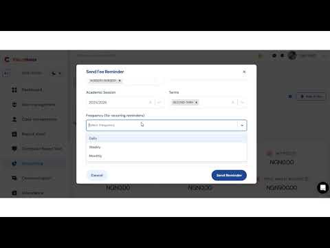 How to Send Fees Reminders on Cloudnotte