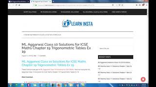 ML Aggarwal Class 10 Maths Chapter 19 Trignometric Tables Ex 19 and Chapter Test