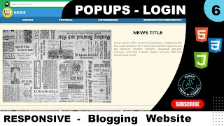 Responsive Blogging Website | Part - 6 | Login Popup | HTML CSS & JAVASCRIPT
