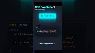 CSS Box reflect with Box shadow using html and CSS #javascript #html #css #coding #shortsvideo