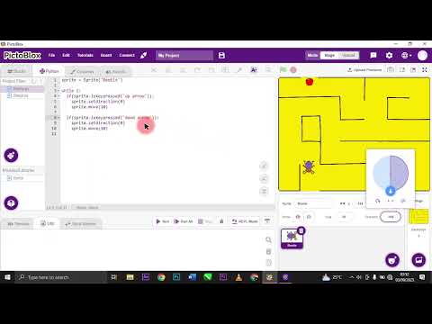 MAZE GAME WITH PYTHON IN PICTOBLOX.