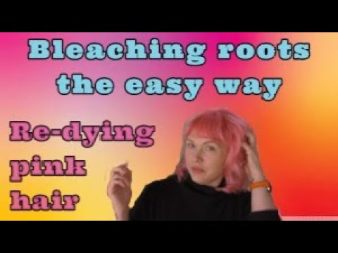 How I touch up my pink hair *bleaching roots the easier way.