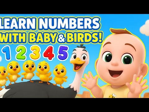 Five Little Ducks - Learn Bird Names for Kids | Happy Toons & kids songs
