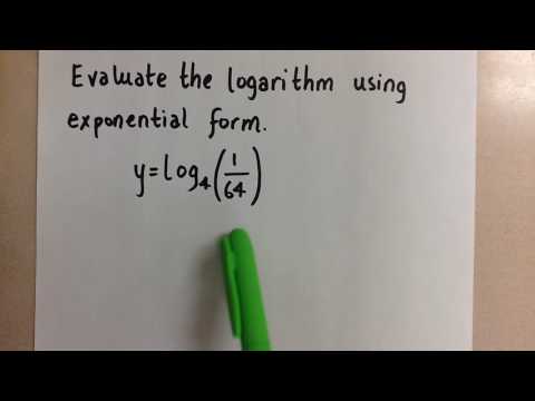 Evaluating Logarithms using Exponential Form
