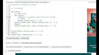 Nonlocal Keyword in Python Interview Question