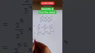 How to Simplify and find the value : power & exponent #simplify #exponents