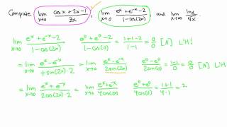 Calculus 2, Topic 2.7: Advanced limit techniques