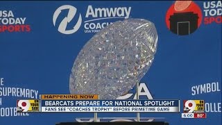College football championship trophy on display at UC