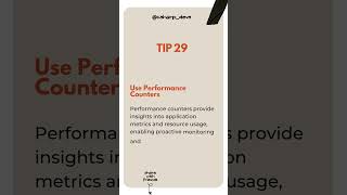 Tip 29 of 100: Use Performance Counters  #coding #codinghacks #programminglanguage #csharp
