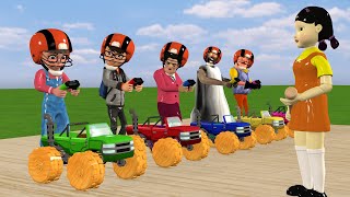 Scary Teacher 3D vs Squid Game : Obstacle course racing