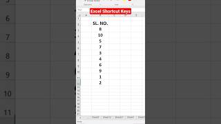 Excel Shortcut Keys | Excel Tips And Tricks #excel #exceltips #exceltricks #shorts