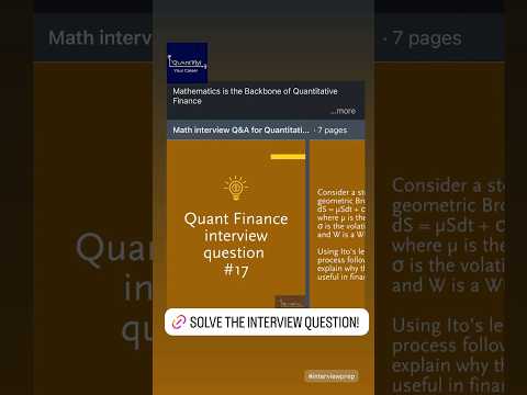 Solve the #mathematics  interview question for quant finance #interviewprep