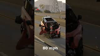 "Land Rover Defender vs Bollard - High-Speed Clash at 80mph!"#shorts