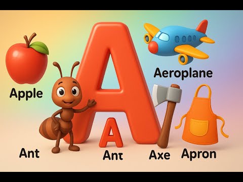 A for Apple B for Ball | A to Z Alphabet for Kids | ABC Learning with Words & Pictures -- #AtoZ