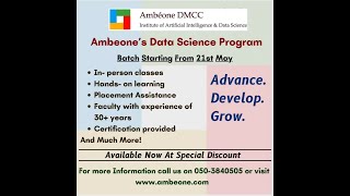 Ambeone's Data Science Program | 21st May