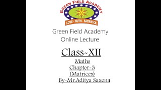 Class 12 Maths chapter-3 (Matrices)