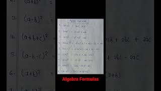 Algebra Formulas/ class 10 math chapter 3 Formulas #maths #formulas #10thbord