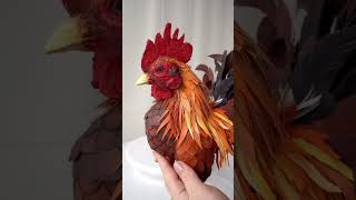 Rooster 🐓 made of paper #cardboard #diy #cardboardprojects #craft #rooster