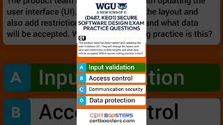 WGU Secure Software Design (D487 / KEO1) OA Exam Questions #certboosters #WGU #D487